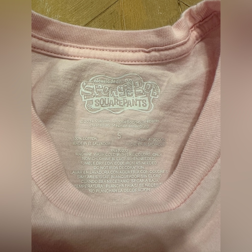 Womens SpongeBob Patrick Valentine Graphic T Shirt Pink Small - Picture 5 of 7
